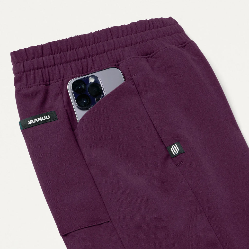 Jaanuu Scrubs Women's Effie Slim 6-Pocket Scrub Pant Dark Amethyst | scrub-supply.com