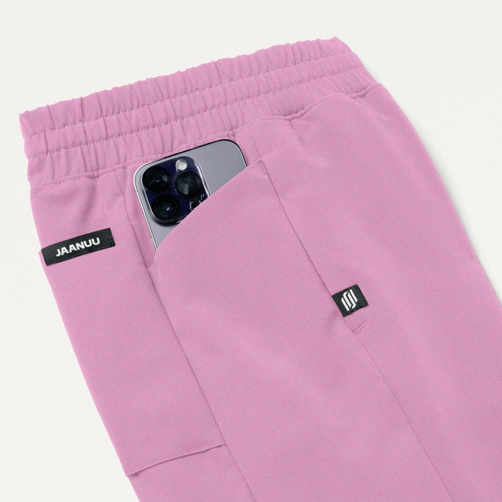 Jaanuu Scrubs Women's Effie Slim 6-Pocket Scrub Pant Light Magenta | scrub-supply.com