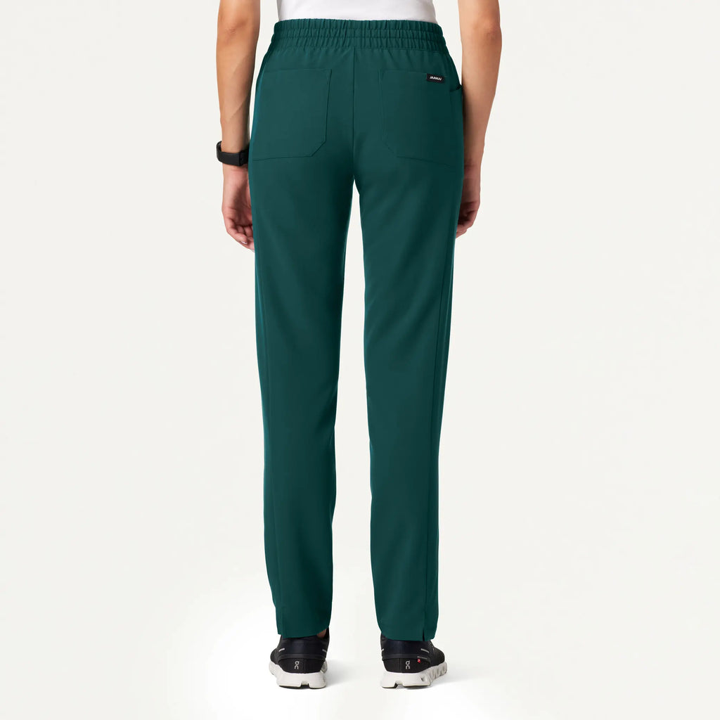 Jaanuu Scrubs Women's Effie Slim 6-Pocket Scrub Pant Midnight Green | scrub-supply.com