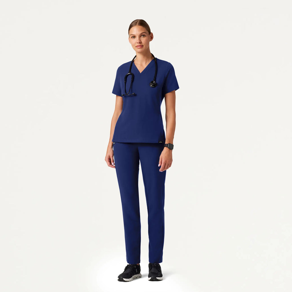 Jaanuu Scrubs Women's Effie Slim 6-Pocket Scrub Pant Navy Blue | scrub-supply.com