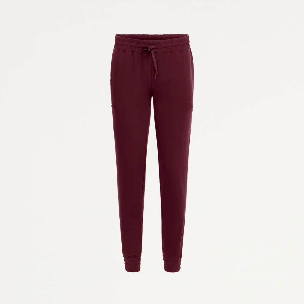 Jaanuu Scrubs Women's Jace Skinny On-the-Go Scrub Jogger Burgundy | scrub-supply.com