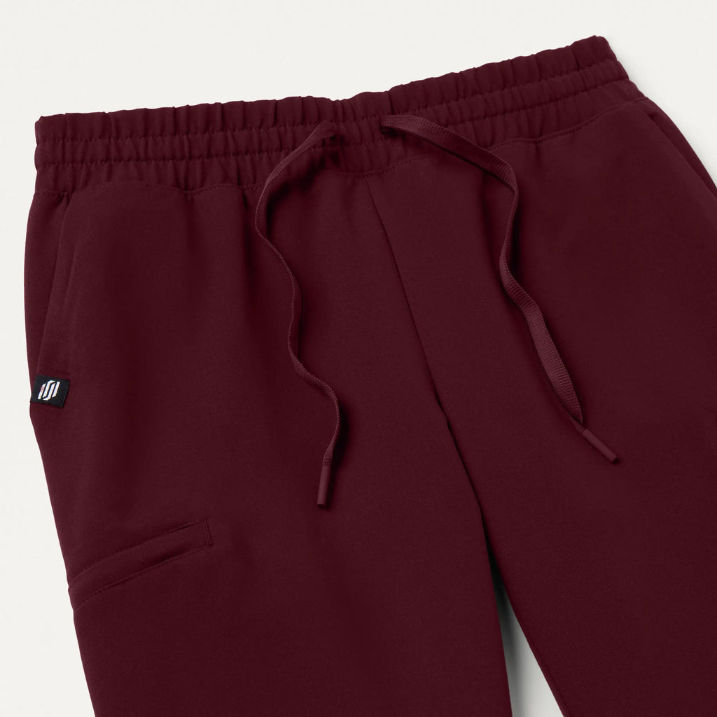 Jaanuu Scrubs Women's Jace Skinny On-the-Go Scrub Jogger Burgundy | scrub-supply.com