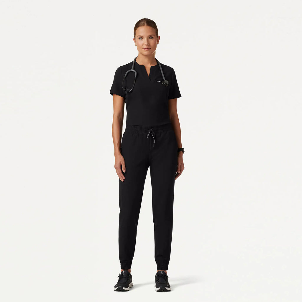 Jaanuu Scrubs Women's Jace Skinny On-the-Go Scrub Jogger Black | scrub-supply.com