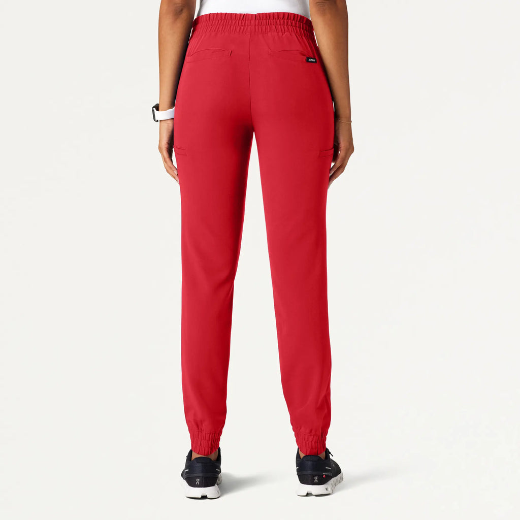 Jaanuu Scrubs Women's Jace Skinny On-the-Go Scrub Jogger Brilliant Red | scrub-supply.com