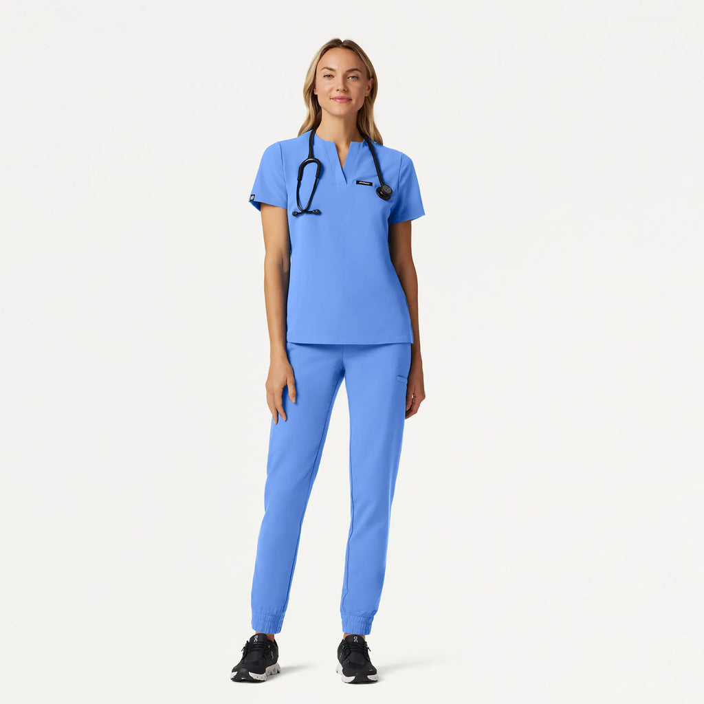 Jaanuu Scrubs Women's Jace Skinny On-the-Go Scrub Jogger Ceil Blue | scrub-supply.com