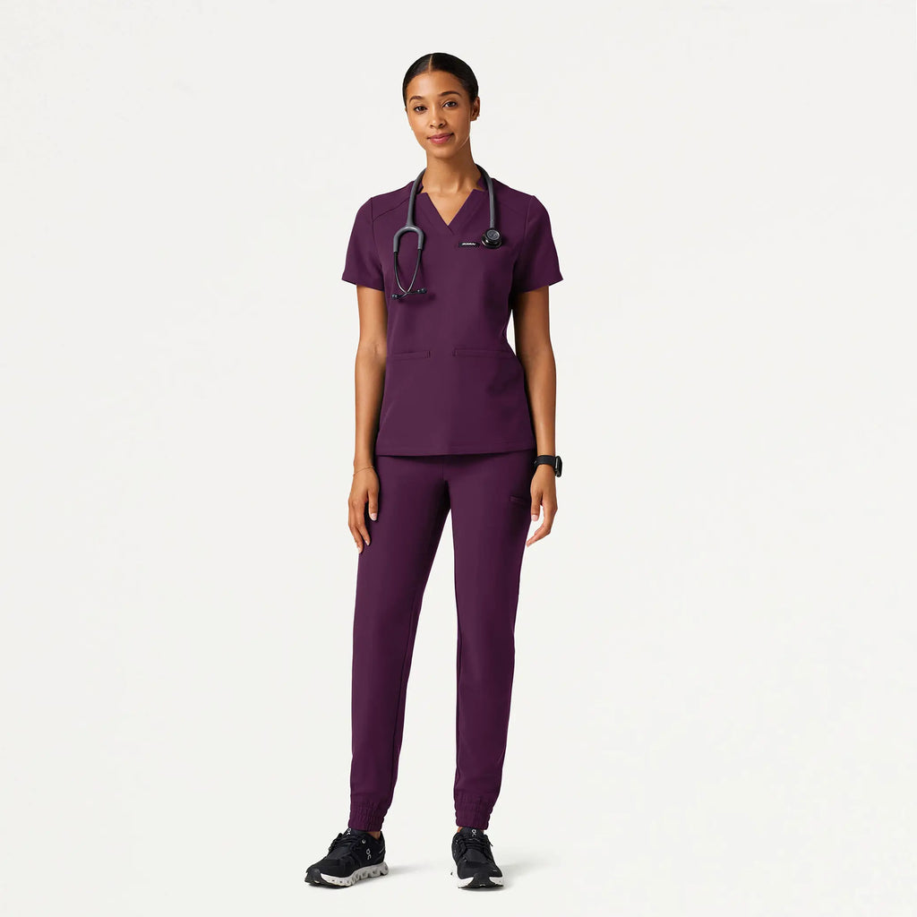 Jaanuu Scrubs Women's Jace Skinny On-the-Go Scrub Jogger Dark Amethyst | scrub-supply.com