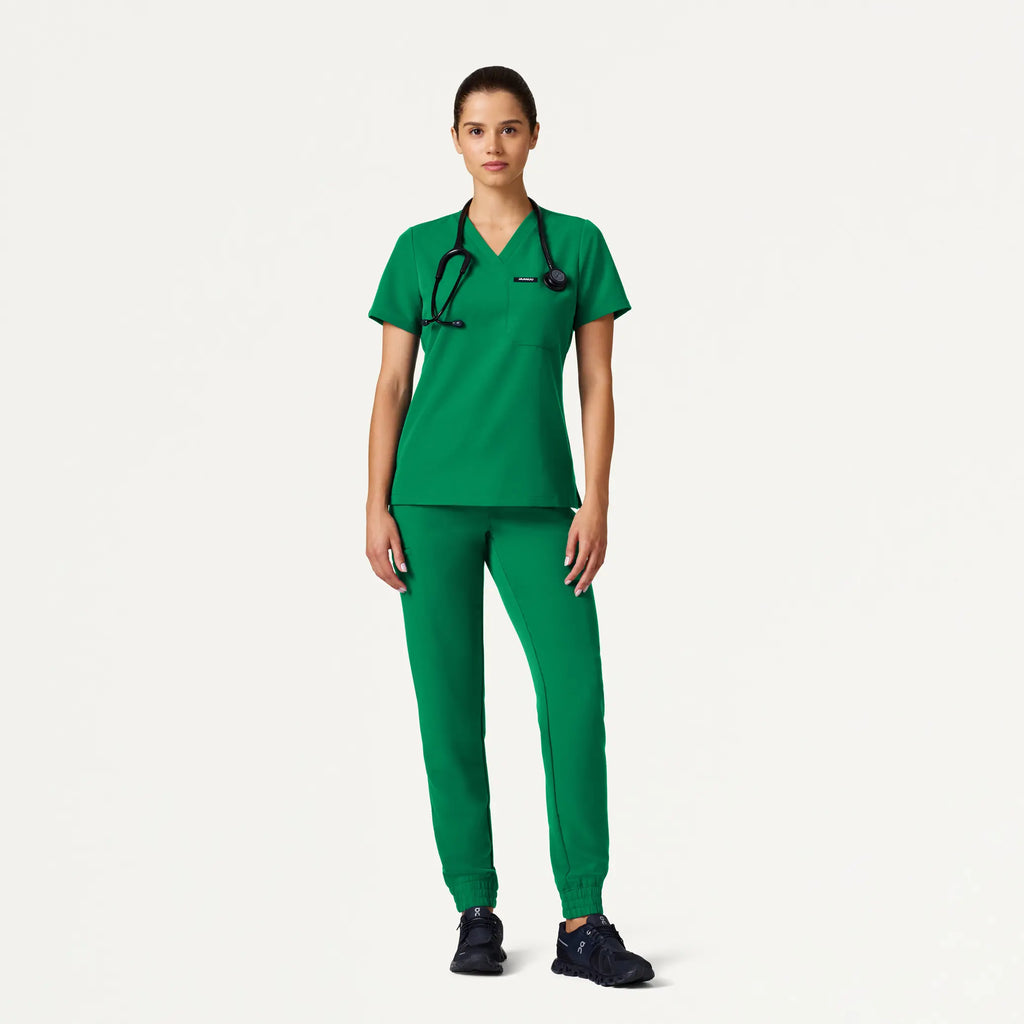 Jaanuu Scrubs Women's Jace Skinny On-the-Go Scrub Jogger Emerald Green | scrub-supply.com