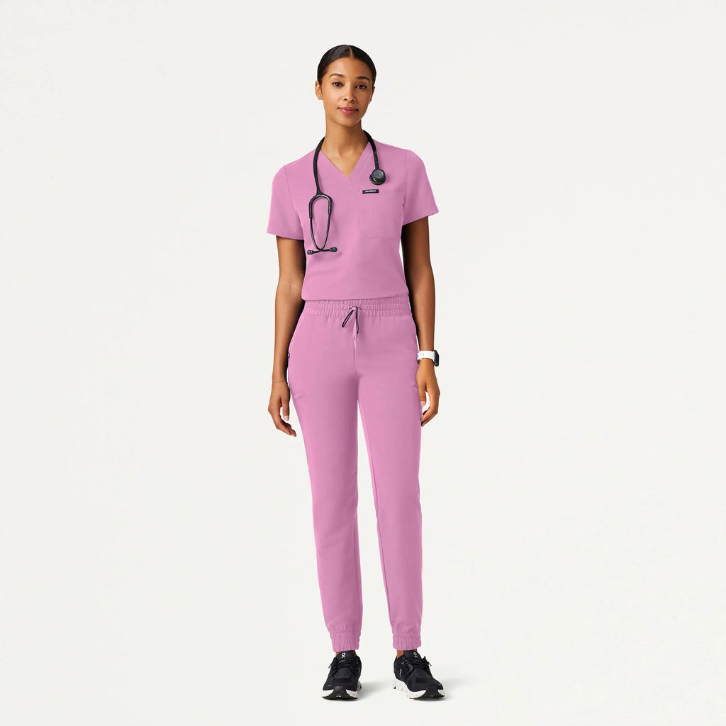 Jaanuu Scrubs Women's Jace Skinny On-the-Go Scrub Jogger Light Magenta | scrub-supply.com