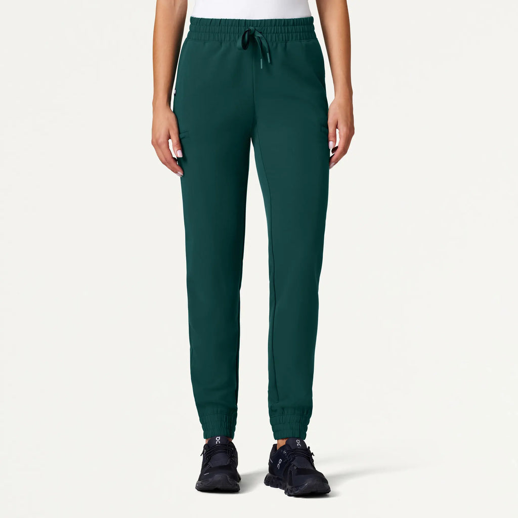 Jaanuu Scrubs Women's Jace Skinny On-the-Go Scrub Jogger Midnight Green | scrub-supply.com