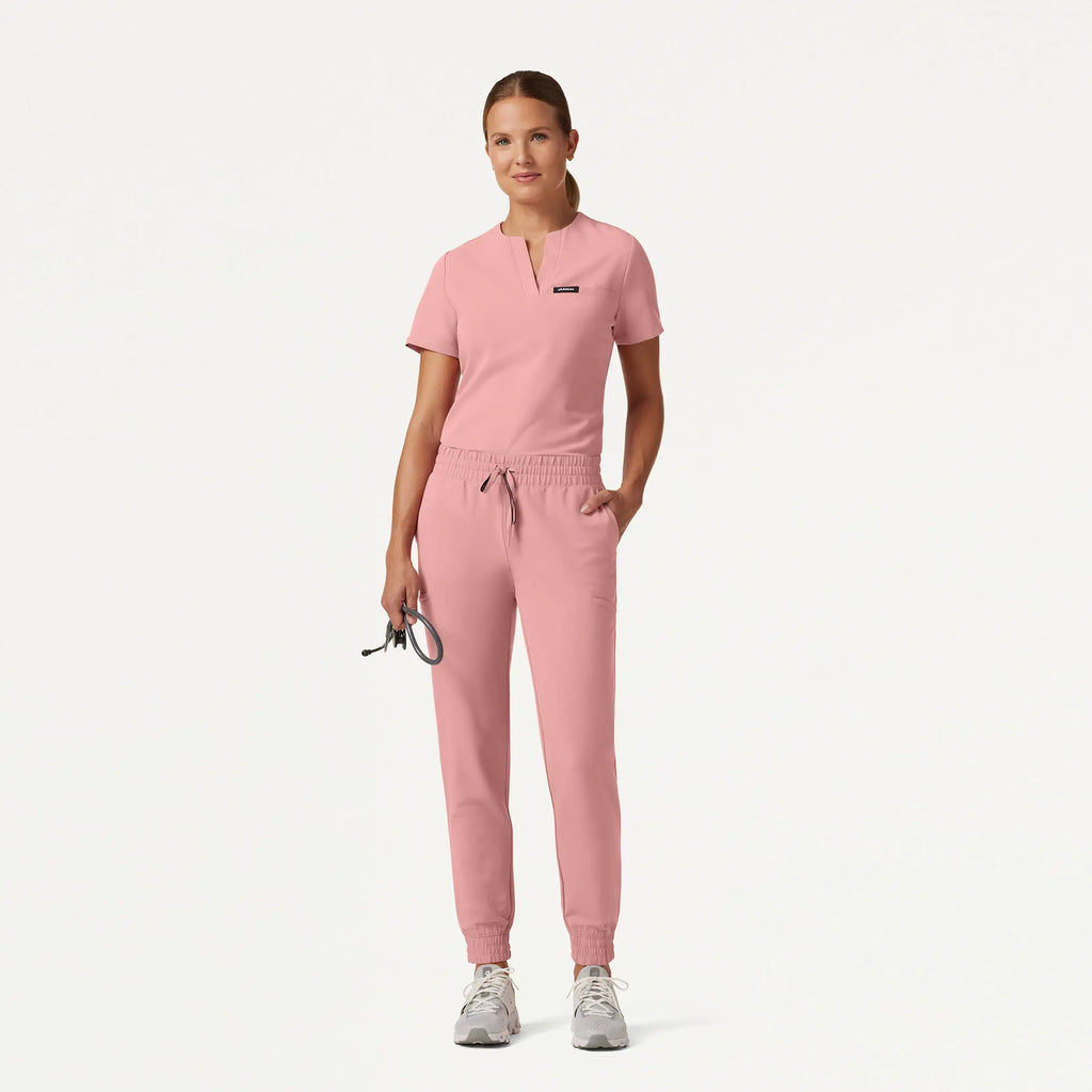 Jaanuu Scrubs Women's Jace Skinny On-the-Go Scrub Jogger Mauve | scrub-supply.com