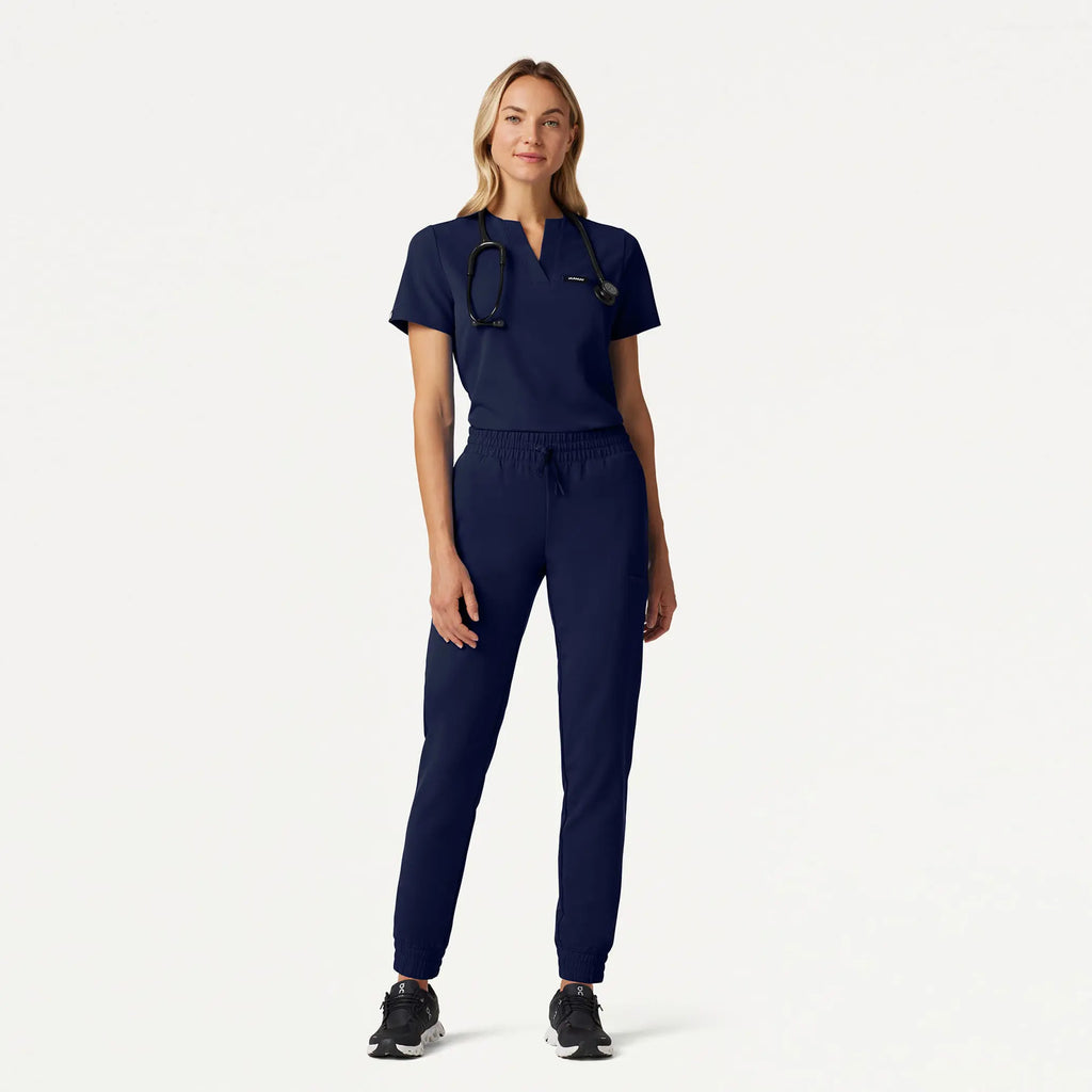 Jaanuu Scrubs Women's Jace Skinny On-the-Go Scrub Jogger Midnight Navy | scrub-supply.com