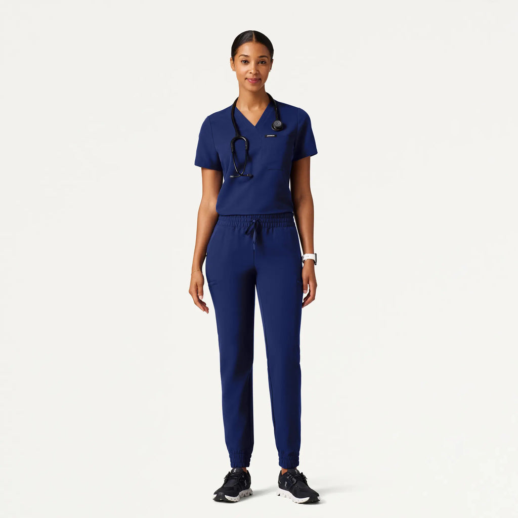 Jaanuu Scrubs Women's Jace Skinny On-the-Go Scrub Jogger Navy Blue | scrub-supply.com