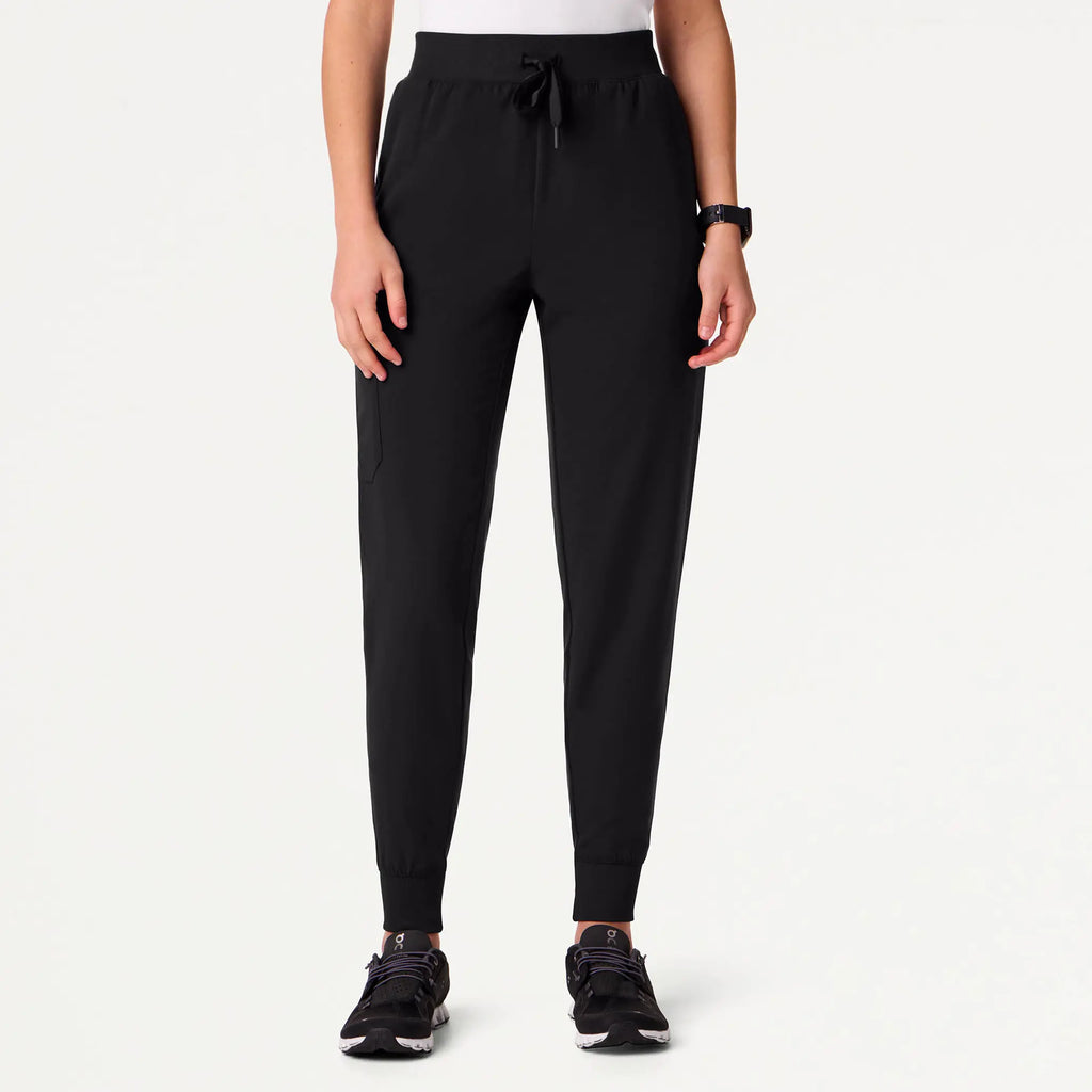 Jaanuu Scrubs Women's Silex Slim High Waisted Scrub Jogger Black | scrub-supply.com