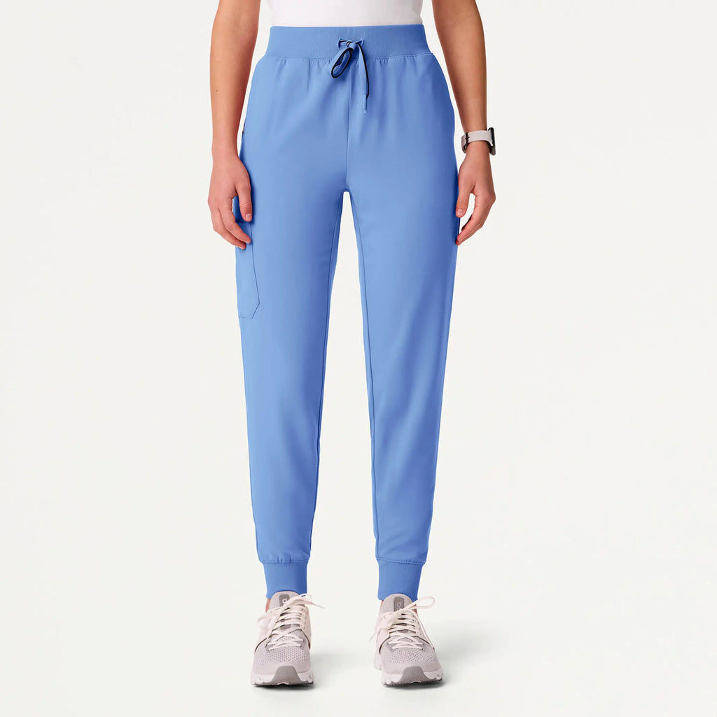 Jaanuu Scrubs Women's Silex Slim High Waisted Scrub Jogger Ceil Blue | scrub-supply.com