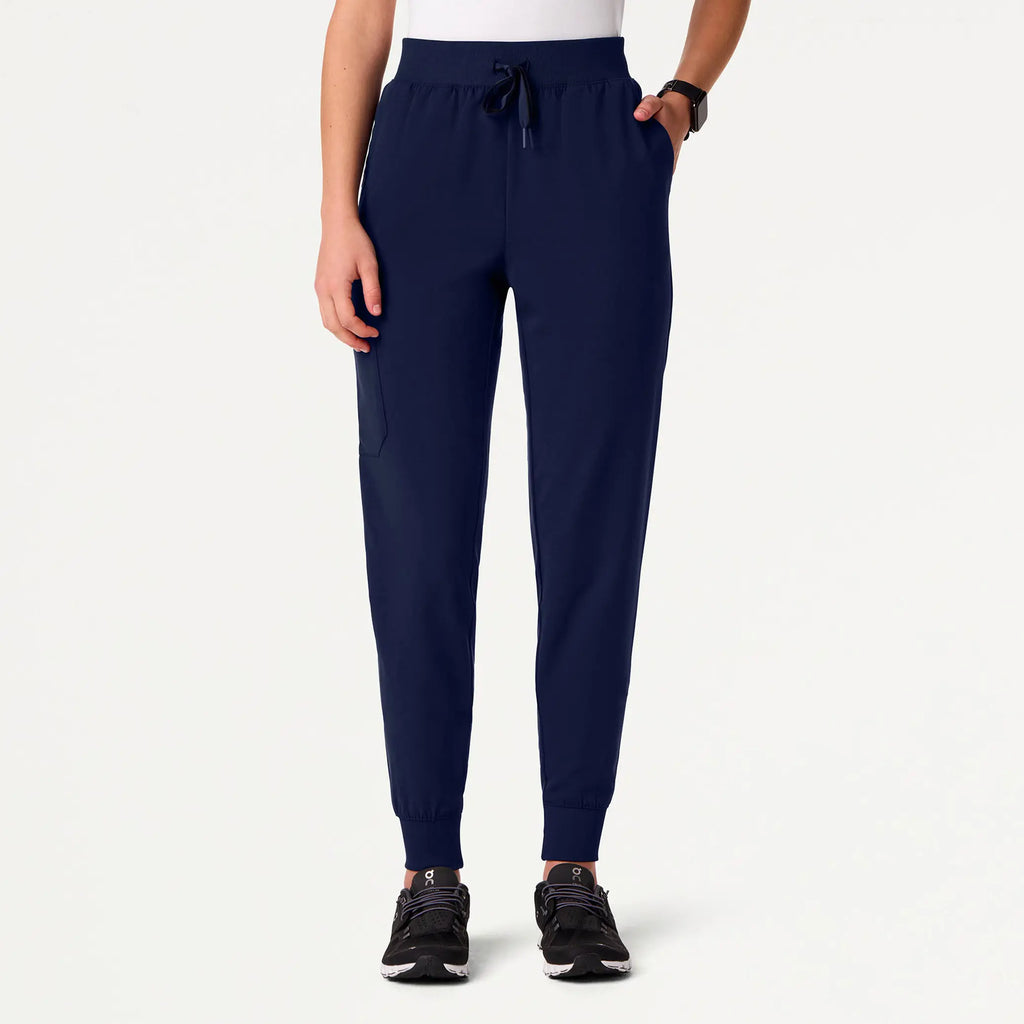 Jaanuu Scrubs Women's Silex Slim High Waisted Scrub Jogger Midnight Navy | scrub-supply.com