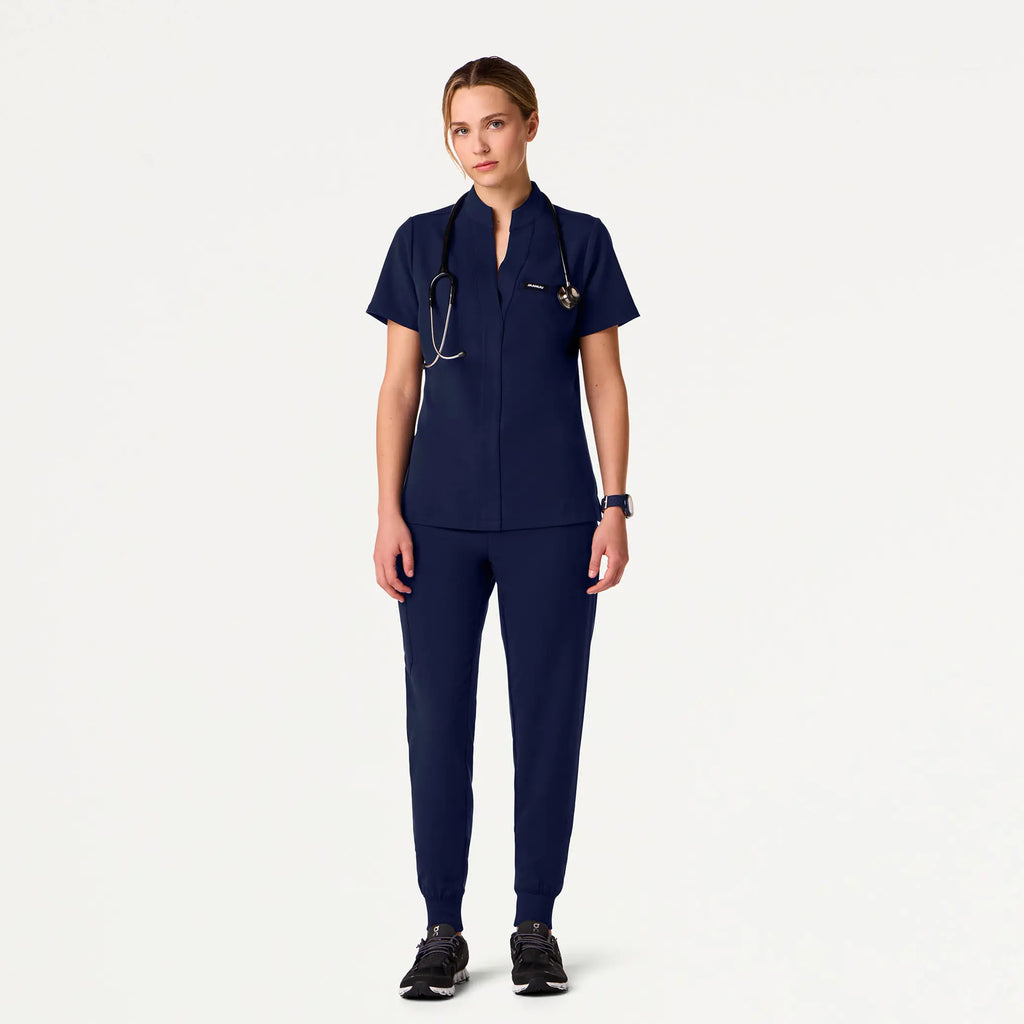 Jaanuu Scrubs Women's Silex Slim High Waisted Scrub Jogger Midnight Navy | scrub-supply.com