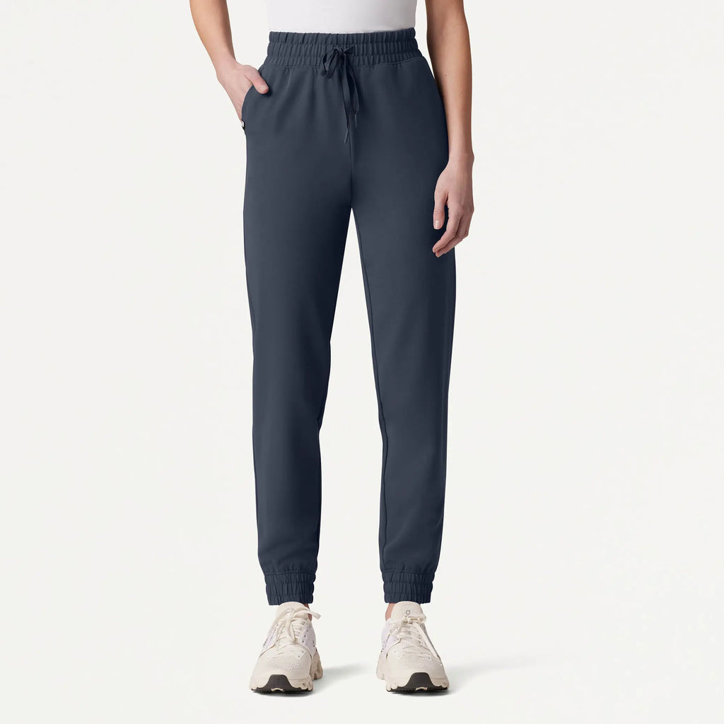 Jaanuu Scrubs Women's Kerr 365 High Waisted Scrub Jogger Carbon Gray | scrub-supply.com