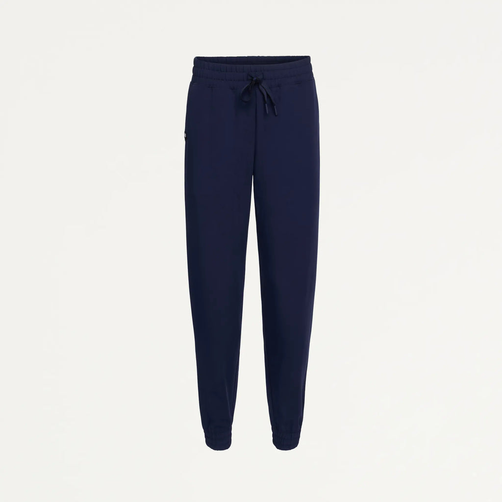 Jaanuu Scrubs Women's Kerr 365 High Waisted Scrub Jogger Midnight Navy | scrub-supply.com