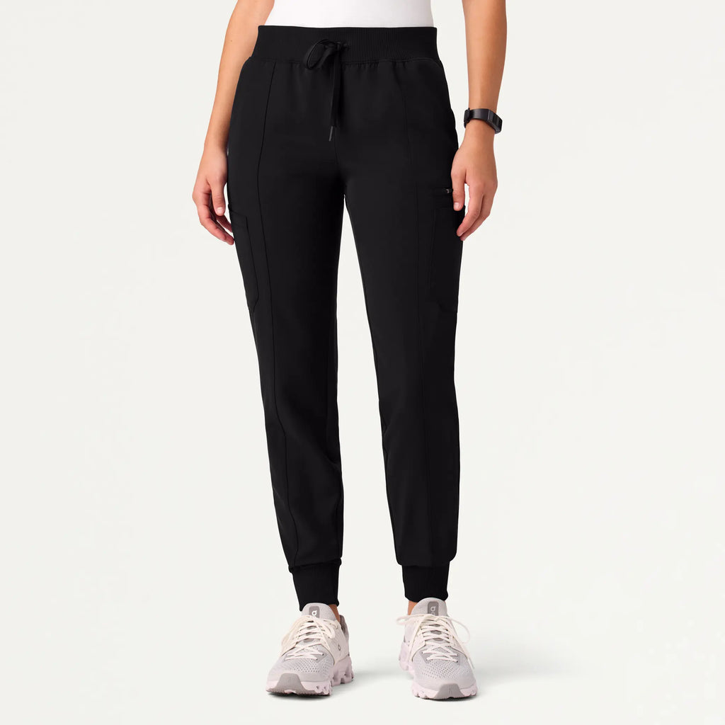 Jaanuu Scrubs Women's Liv Skinny 8-Pocket Scrub Jogger Black | scrub-supply.com