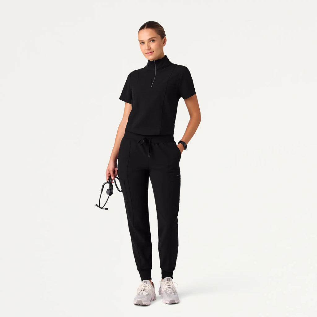 Jaanuu Scrubs Women's Liv Skinny 8-Pocket Scrub Jogger Black | scrub-supply.com