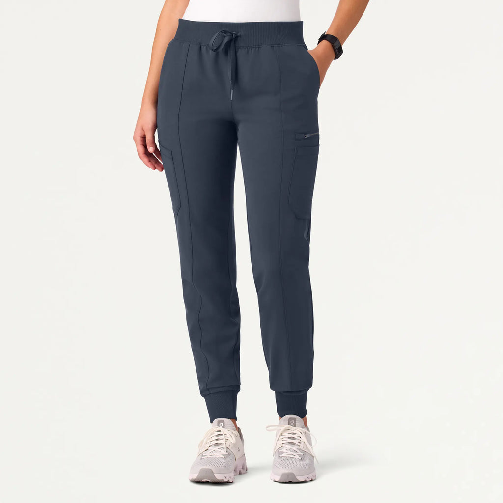 Jaanuu Scrubs Women's Liv Skinny 8-Pocket Scrub Jogger Carbon Gray | scrub-supply.com