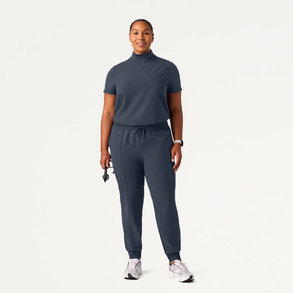 Jaanuu Scrubs Women's Liv Skinny 8-Pocket Scrub Jogger Carbon Gray | scrub-supply.com