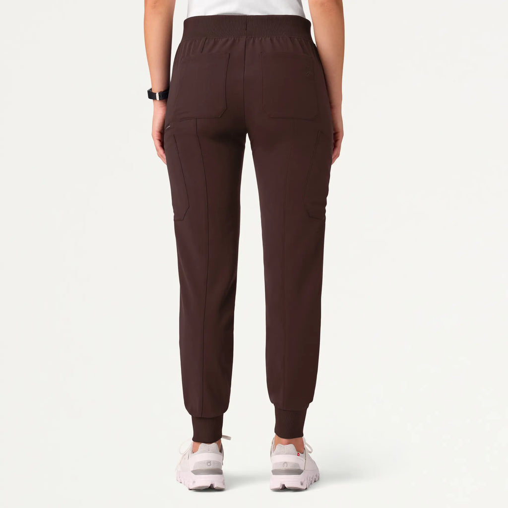 Jaanuu Scrubs Women's Liv Skinny 8-Pocket Scrub Jogger Dark Brown | scrub-supply.com