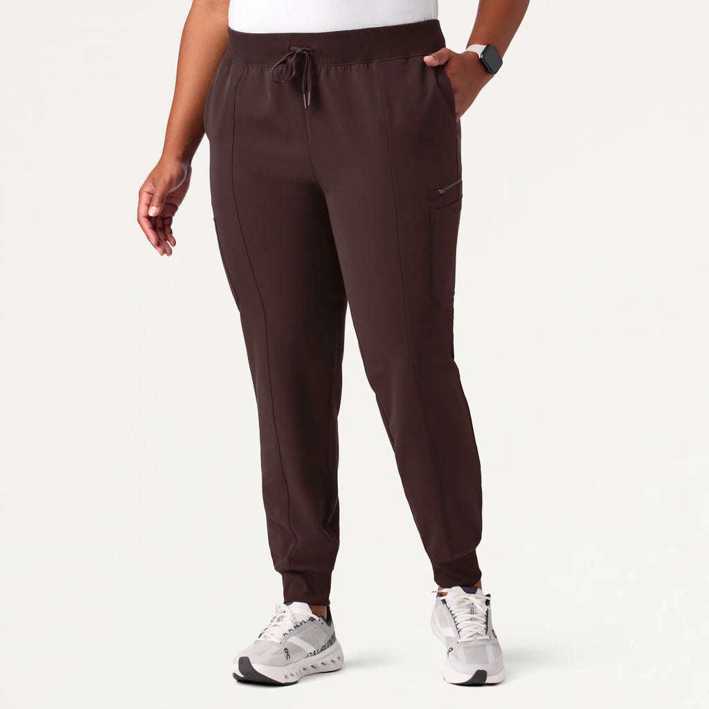 Jaanuu Scrubs Women's Liv Skinny 8-Pocket Scrub Jogger Dark Brown | scrub-supply.com