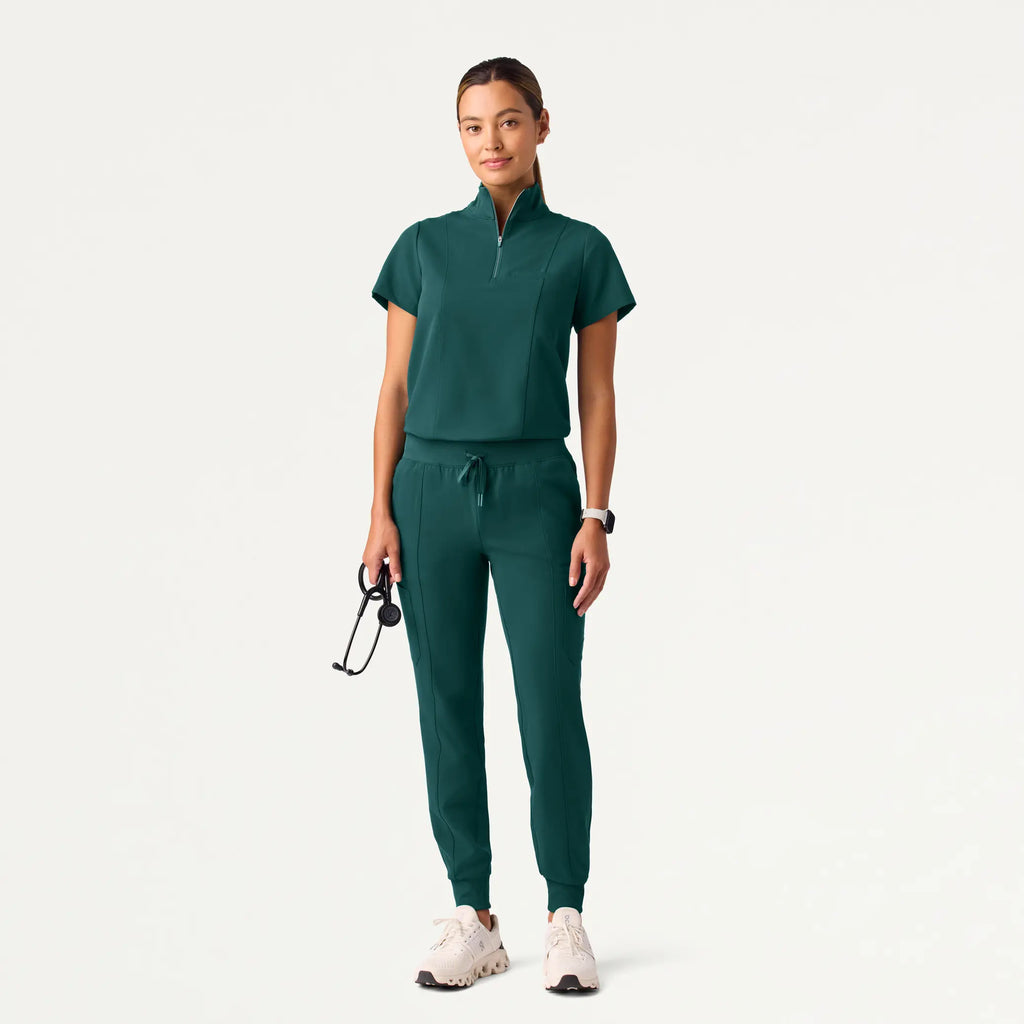 Jaanuu Scrubs Women's Liv Skinny 8-Pocket Scrub Jogger Midnight Green | scrub-supply.com