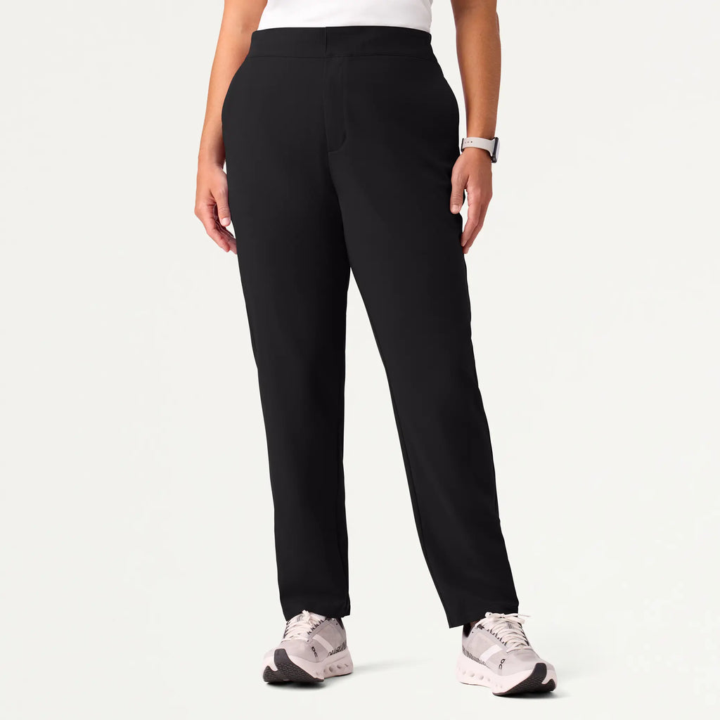 Jaanuu Scrubs Women's Skyler Slim Zip-Fly Scrub Pant Black | scrub-supply.com