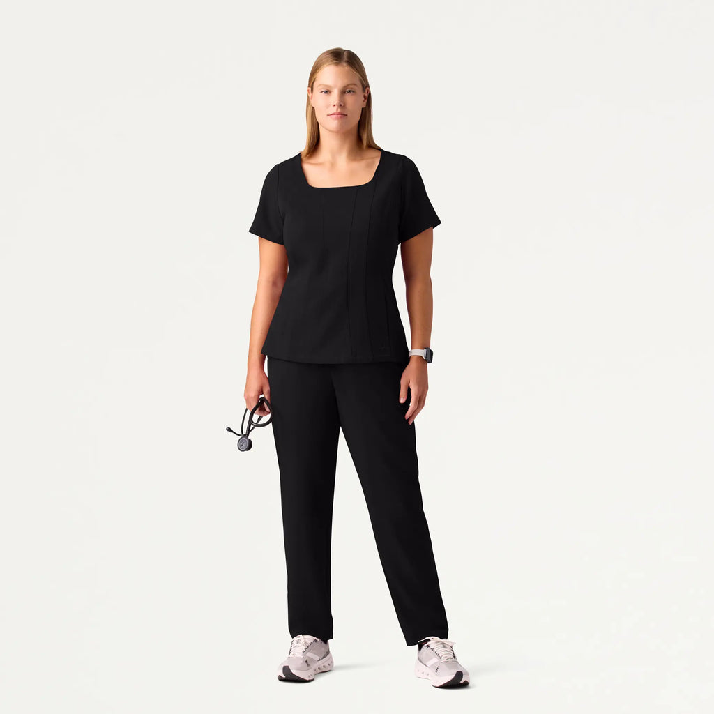 Jaanuu Scrubs Women's Skyler Slim Zip-Fly Scrub Pant Black | scrub-supply.com