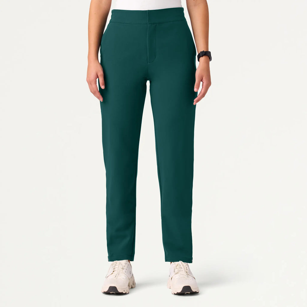 Jaanuu Scrubs Women's Skyler Slim Zip-Fly Scrub Pant Midnight Green | scrub-supply.com