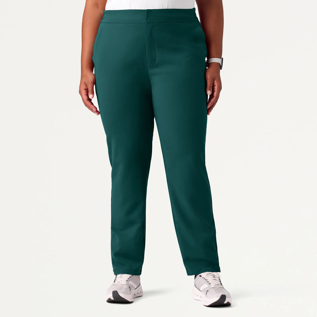 Jaanuu Scrubs Women's Skyler Slim Zip-Fly Scrub Pant Midnight Green | scrub-supply.com