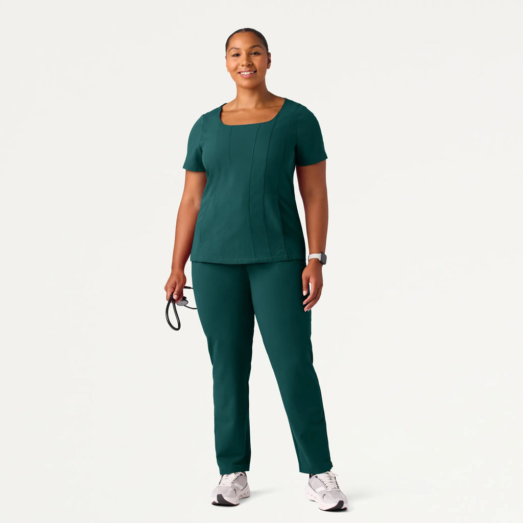 Jaanuu Scrubs Women's Skyler Slim Zip-Fly Scrub Pant Midnight Green | scrub-supply.com