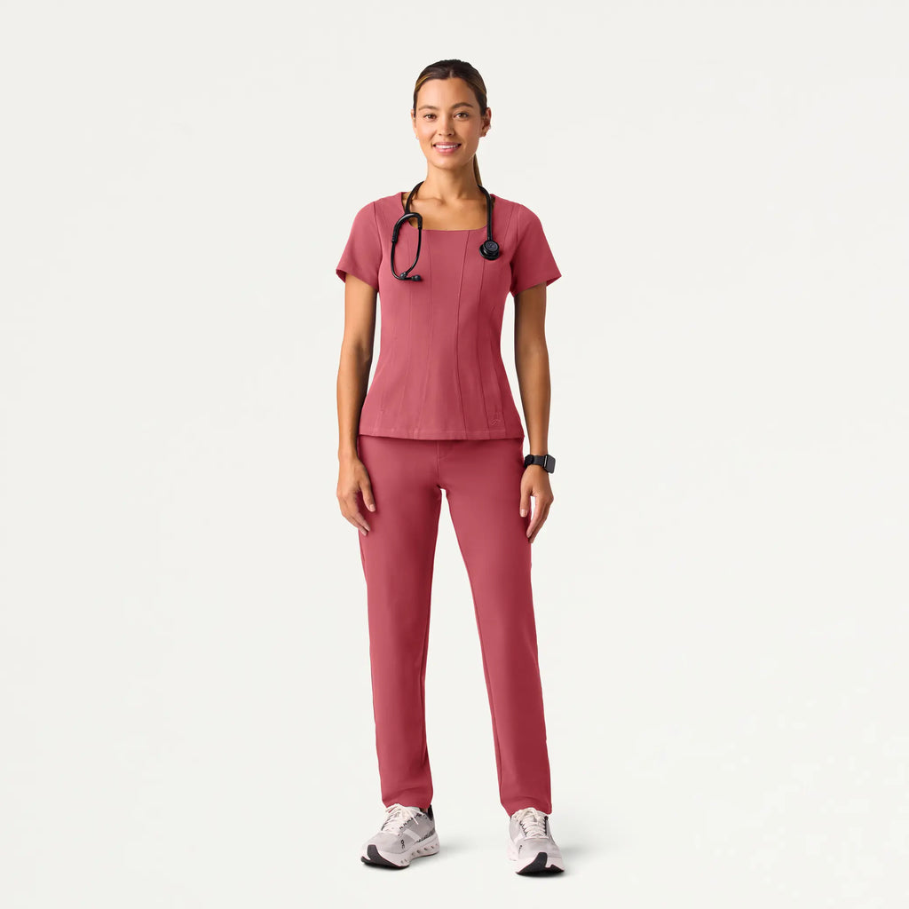 Jaanuu Scrubs Women's Skyler Slim Zip-Fly Scrub Pant Mulberry | scrub-supply.com