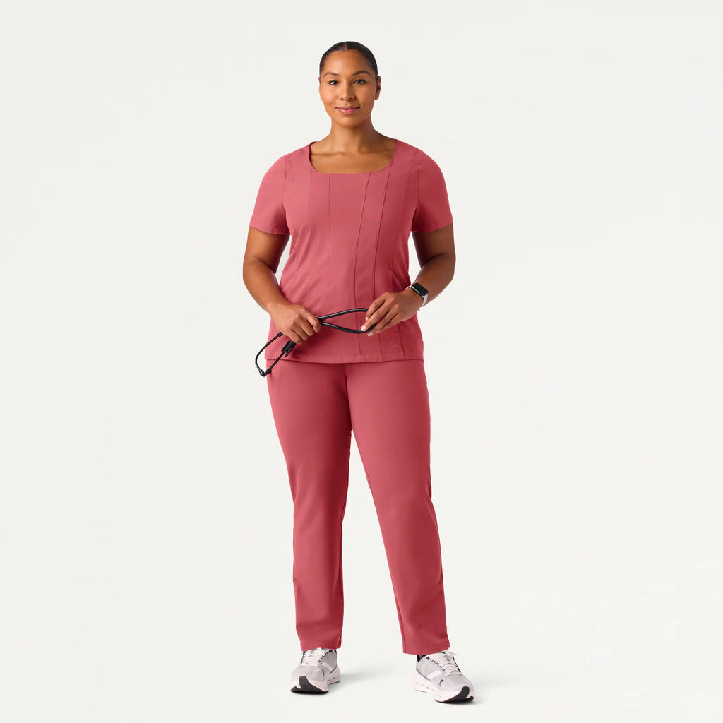 Jaanuu Scrubs Women's Skyler Slim Zip-Fly Scrub Pant Mulberry | scrub-supply.com