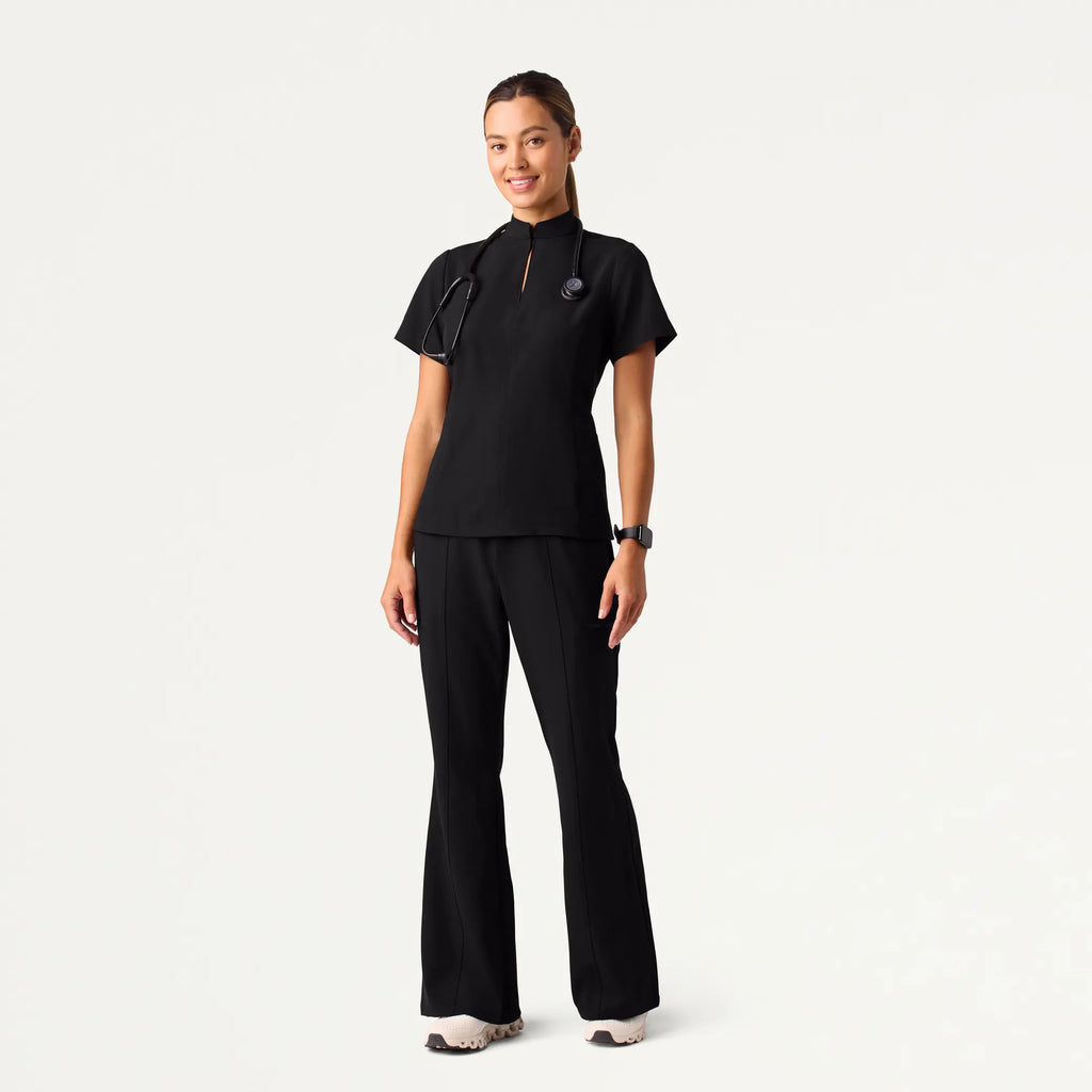 Jaanuu Scrubs Women's Harper Slim High Waisted Scrub Pant Black | scrub-supply.com