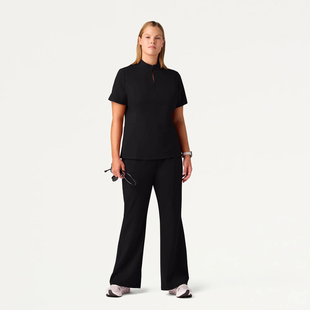 Jaanuu Scrubs Women's Harper Slim High Waisted Scrub Pant Black | scrub-supply.com