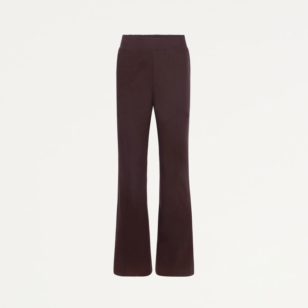 Jaanuu Scrubs Women's Harper Slim High Waisted Scrub Pant Dark Brown | scrub-supply.com