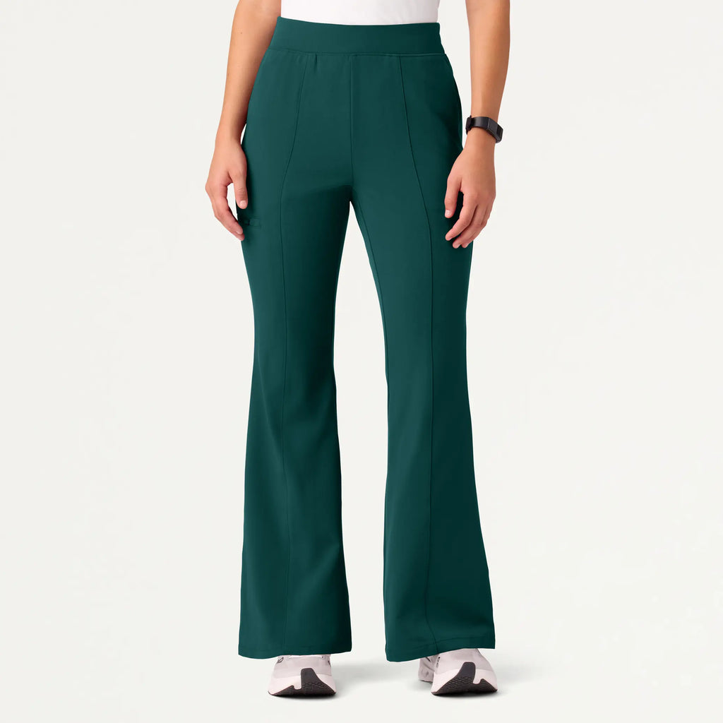 Jaanuu Scrubs Women's Harper Slim High Waisted Scrub Pant Midnight Green | scrub-supply.com