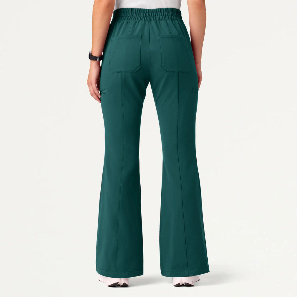 Jaanuu Scrubs Women's Harper Slim High Waisted Scrub Pant Midnight Green | scrub-supply.com