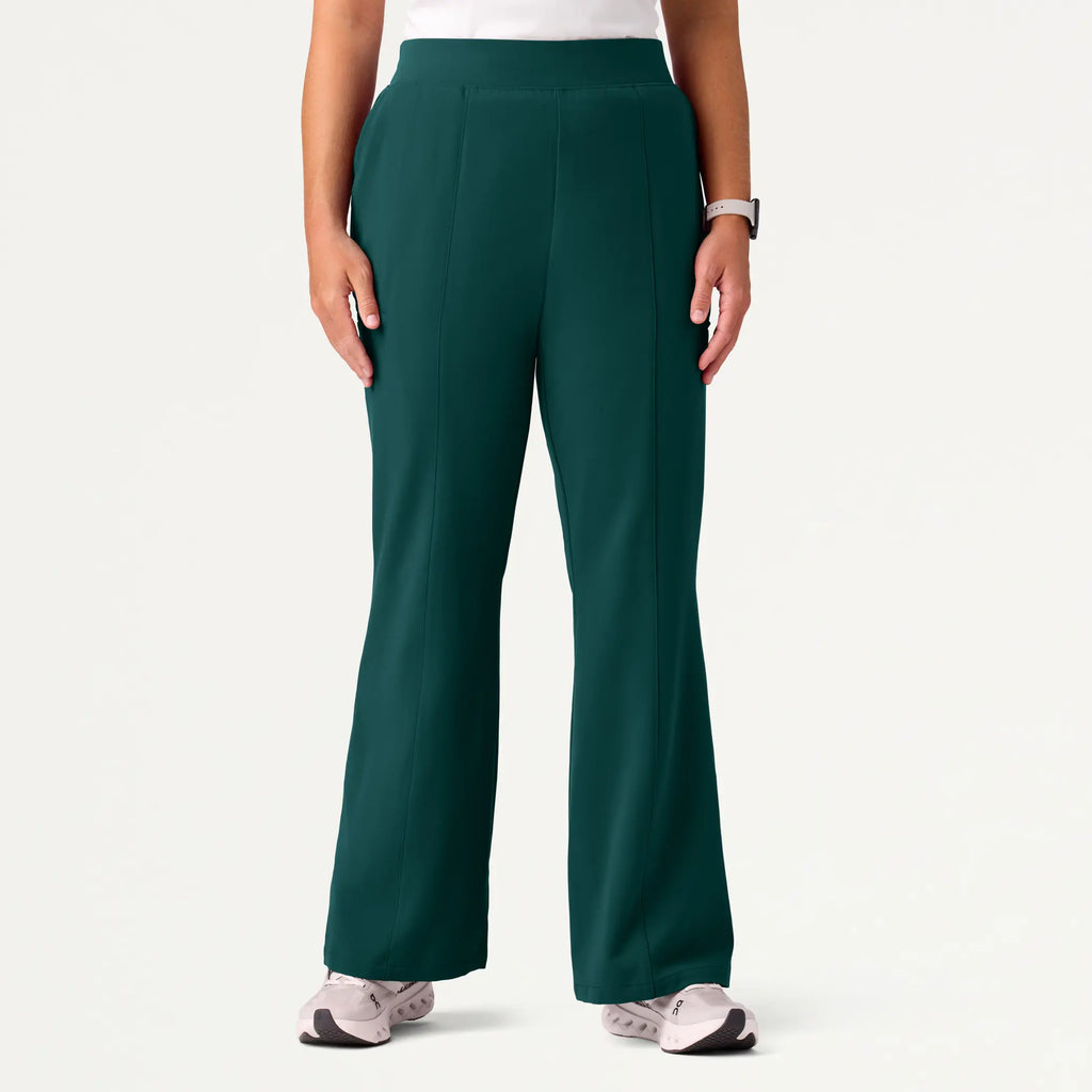 Jaanuu Scrubs Women's Harper Slim High Waisted Scrub Pant Midnight Green | scrub-supply.com