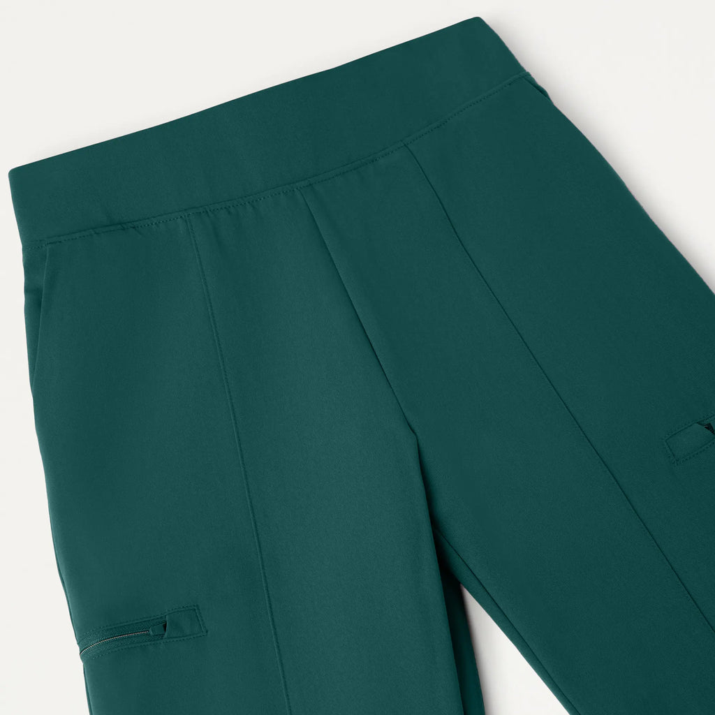 Jaanuu Scrubs Women's Harper Slim High Waisted Scrub Pant Midnight Green | scrub-supply.com