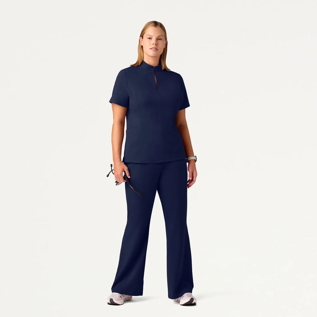 Jaanuu Scrubs Women's Harper Slim High Waisted Scrub Pant Midnight Navy | scrub-supply.com