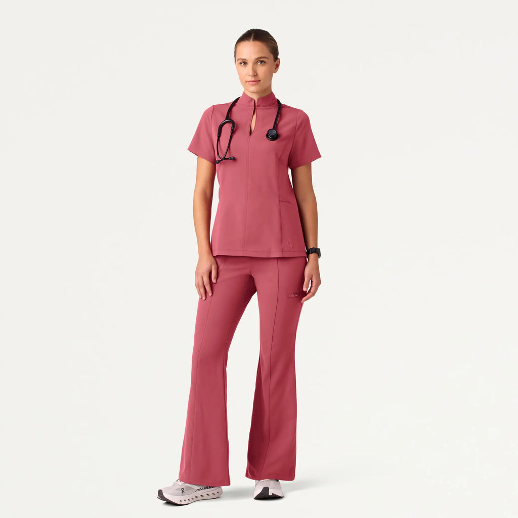 Jaanuu Scrubs Women's Harper Slim High Waisted Scrub Pant Mulberry | scrub-supply.com