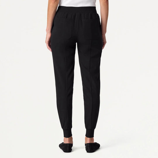 Jaanuu Scrubs Women's Willow Slim High Waisted Scrub Jogger Black | scrub-supply.com