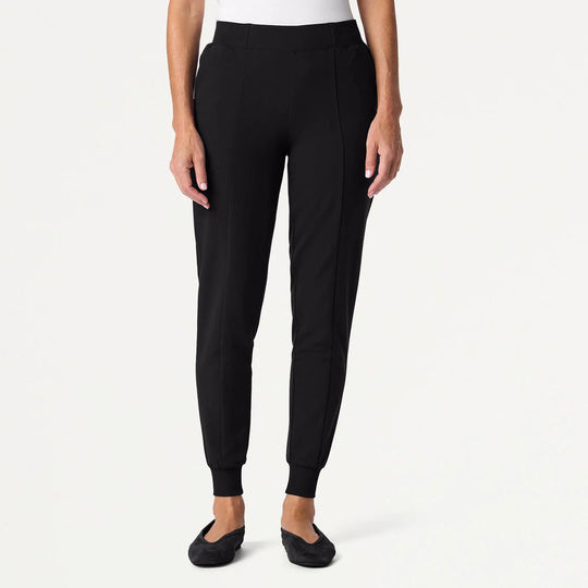 Jaanuu Scrubs Women's Willow Slim High Waisted Scrub Jogger Black | scrub-supply.com