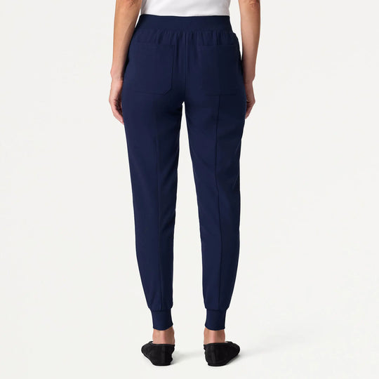 Jaanuu Scrubs Women's Willow Slim High Waisted Scrub Jogger Midnight Navy | scrub-supply.com