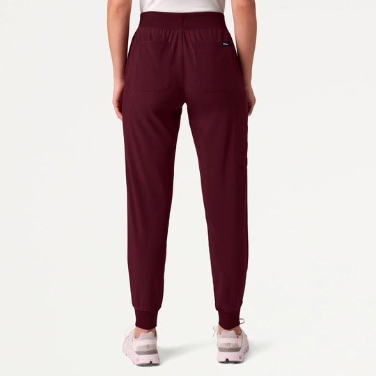 Jaanuu Scrubs Women's Silex ULTRAlite 6-Pocket Slim Scrub Jogger Burgundy | scrub-supply.com