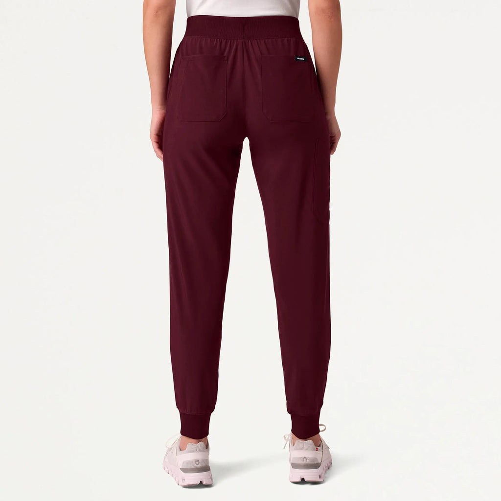 Jaanuu Scrubs Women's Silex ULTRAlite 6-Pocket Slim Scrub Jogger Burgundy | scrub-supply.com